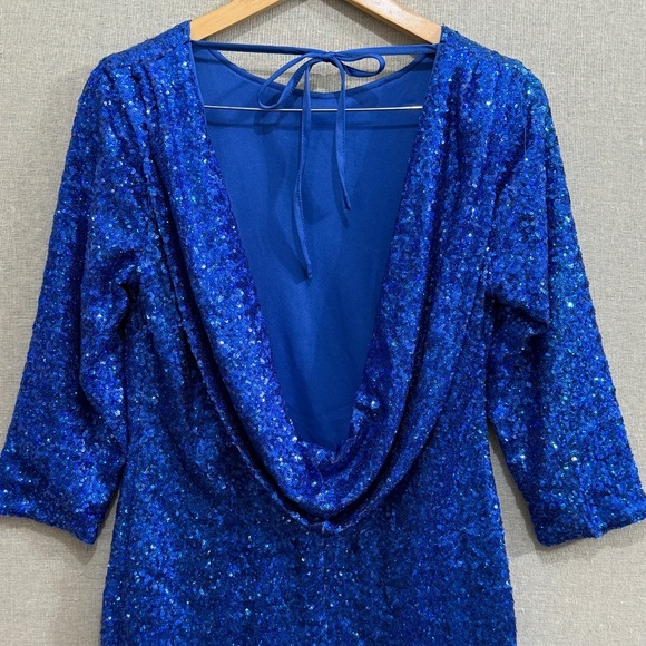 ASOS Blue Sequin Midi Dress - Picture 6 of 15